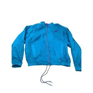 Vintage Nike Windbreaker Jacket Women Large Blue Purple Swoosh 80s 90s Retro Y2K